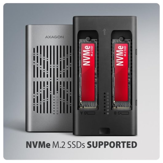 Caixa PC Axagon EEM2-20GD M.2 Alumínio Preto Cinzento com Ventoinha USB-C