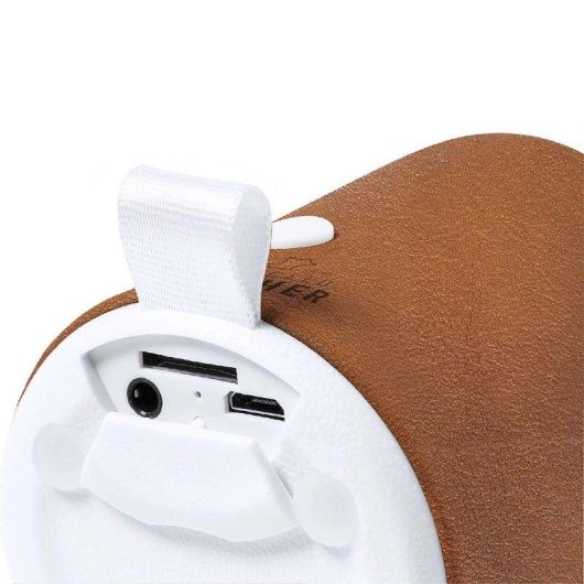 Colunas Dam Electronics Bluetooth 3W com couro reciclado e micro SD