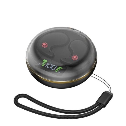 Auriculares Dam Electronics BY-8 TWS Bluetooth 5,3 sem fios com ecrã LED e controlo tátil