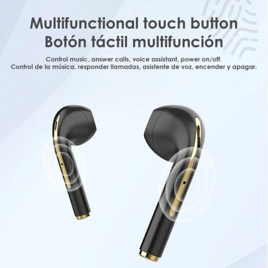 Auriculares Dam Electronics J18 Bluetooth 5.0 TWS com controlo tátil e base 300mAh