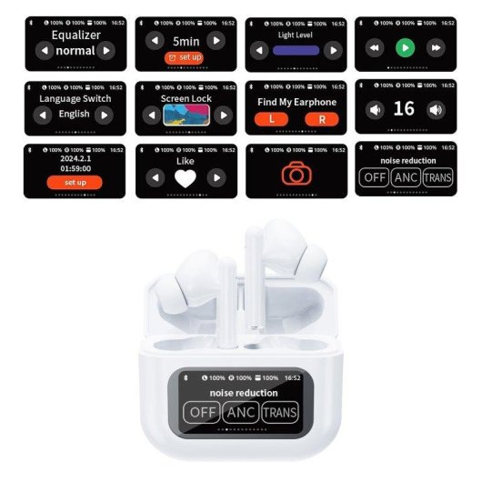 Auriculares Dam Electronics KW-07 sem fios Bluetooth 5.4 com Cancelamento de Ruído