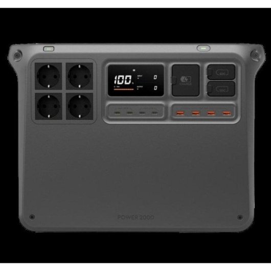 Station d’énergie DJI Power 2000 2048Wh 4 ports AC et 8 ports USB Batterie LMFP Écran LCD Charge solaire