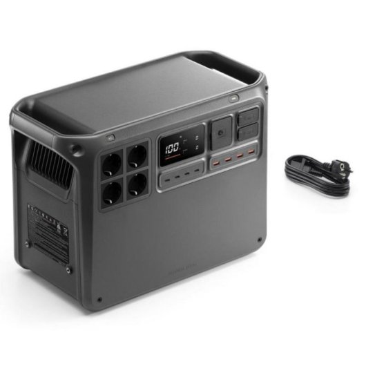 Estación de energía DJI Power 2000 2048Wh 4 puertos AC y 8 USB Batería LMFP Pantalla LCD Carga solar