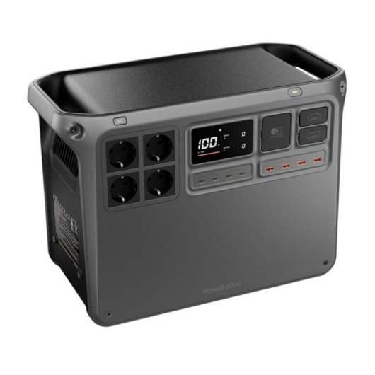 Station d’énergie DJI Power 2000 2048Wh 4 ports AC et 8 ports USB Batterie LMFP Écran LCD Charge solaire