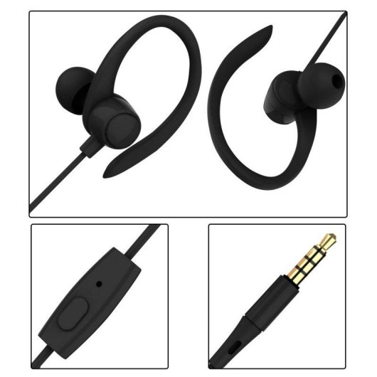 Auriculares Dam Electronics S07 com cabo, microfone e controlo, para desporto