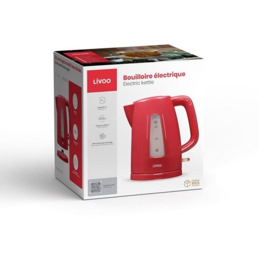 Tetera eléctrica Livoo DOD184RC 1,7 L 2200 W Vermelha
