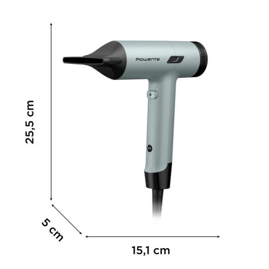 Sèche-cheveux Ionique Rowenta Tiny HY7120 1600W 3 Températures 3 Vitesses Diffuseur Noir Vert