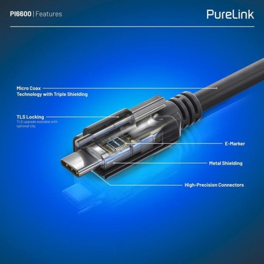 Cable USB-C a USB-C PureLink PI6600-050 5 m USB 3.2 Gen 1 10 Gbit/s Negro