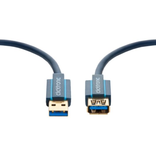 Cable USB ClickTronic 1.8m USB 3.0 A/A m/f Azul