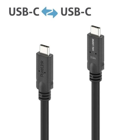 Cable USB-C a USB-C PureLink PI6600-030 USB4 Gen 2x2 20 Gbit/s 3 m Negro