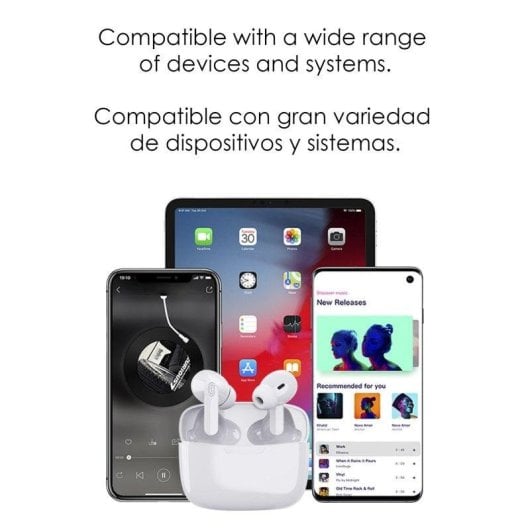 Auriculares Dam Electronics Y113 Bluetooth 5.1 TWS sem fios com base de carga 200mAh