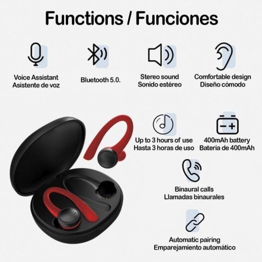 Auriculares Dam Electronics T7 Pro Bluetooth 5.0 Sem Fios Desportivos Anti-queda
