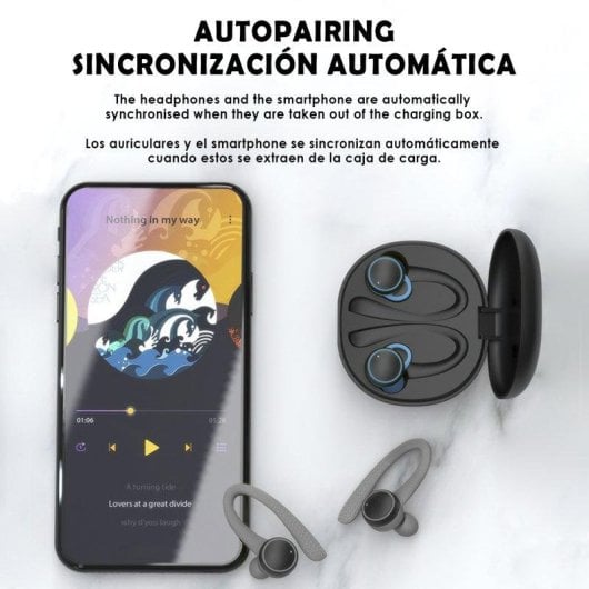 Auriculares Dam Electronics T7 Pro Bluetooth 5.0 Sem Fios Desportivos Anti-queda