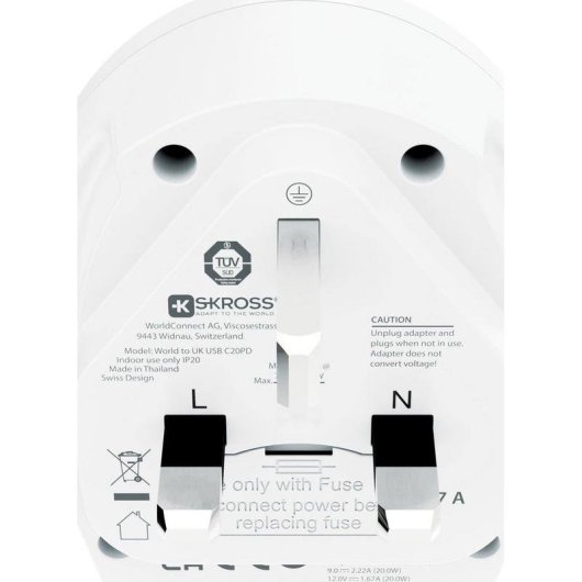 Adaptador de viaje SKROSS 1.500291 USB-C PD Universal