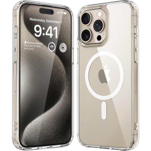 Funda para móvil Just In Case 8305992 Cover TPU Transparente com anilha para iPhone 15 Pro Max