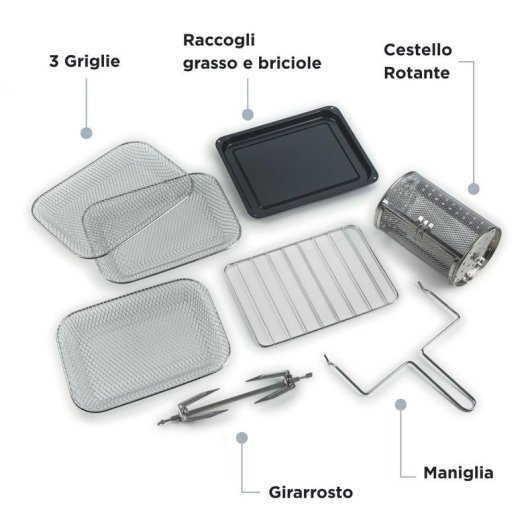 Freidora de Aire Ariete 4632 16L 1400W con Temporizador y Accesorios