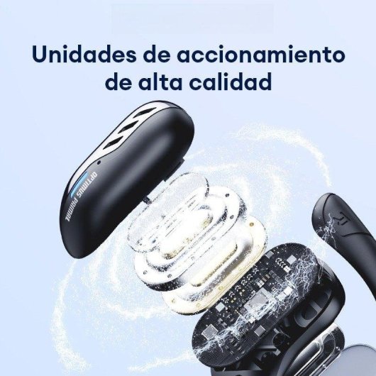 Auriculares Bluetooth Paxa Tf-t55 sem fios com gancho de orelha, som envolvente branco