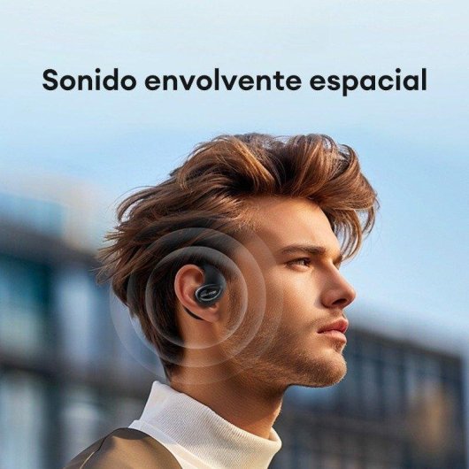 Auriculares Bluetooth Paxa Tf-t63 sem fios com cancelamento de ruído, gancho de orelha roxo