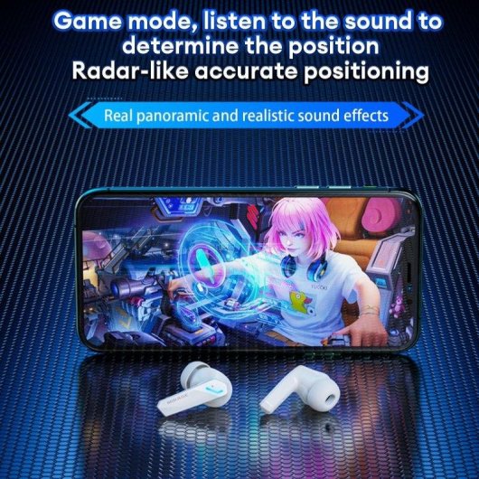 Auriculares Paxa Tf-t10optimus Bluetooth sem fios, graves 360°, gaming, preto