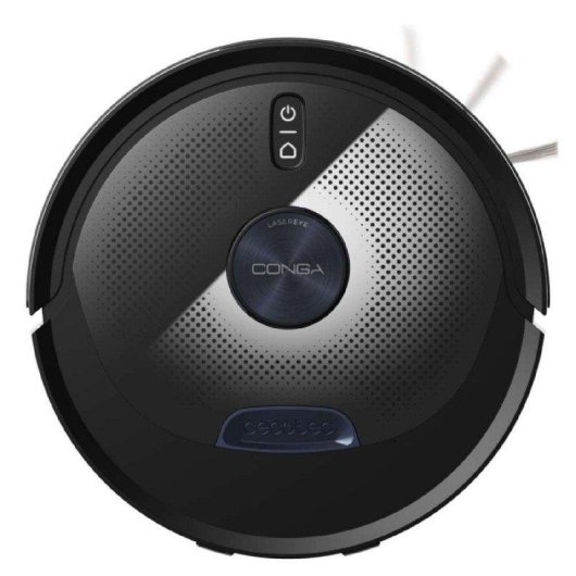 Robot Aspirador y Fregasuelos Cecotec Conga Y90 Dark con Autovaciado Navegación Láser 25.000 Pa