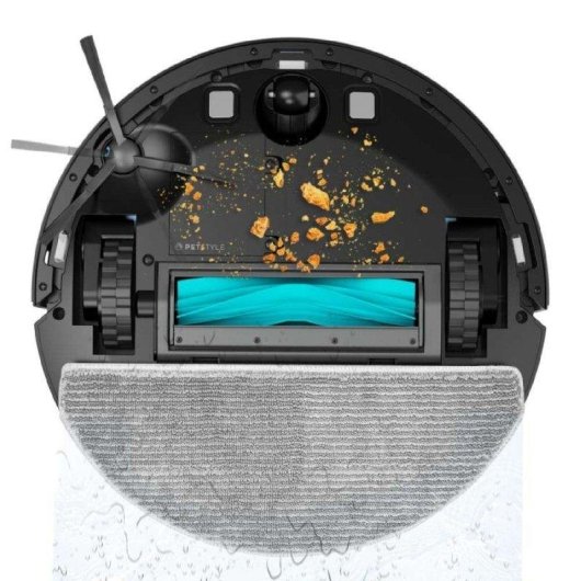 Robot Aspirador y Fregasuelos Cecotec Conga Y90 Dark con Autovaciado Navegación Láser 25.000 Pa
