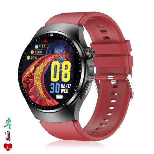 Dam Electronics Smartwatch TK25 Bluetooth 1,36'' IPS Nero IP67 ECG Glucosio
