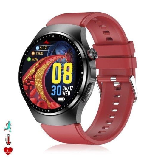 Dam Electronics Smartwatch TK25 Bluetooth 1,36'' IPS Nero IP67 ECG Glucosio