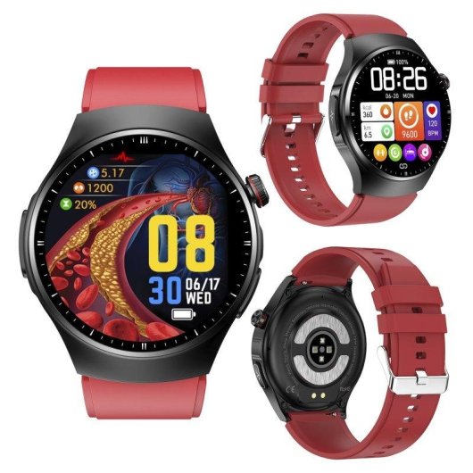 Dam Electronics Smartwatch TK25 Bluetooth 1,36'' IPS Nero IP67 ECG Glucosio