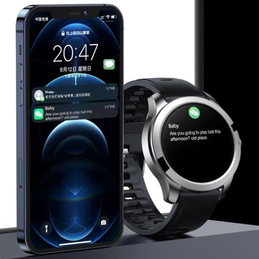 Dam Electronics Smartwatch M28 Bluetooth 1,28'' Metall Silikon IP67 Thermometer Pulsmesser