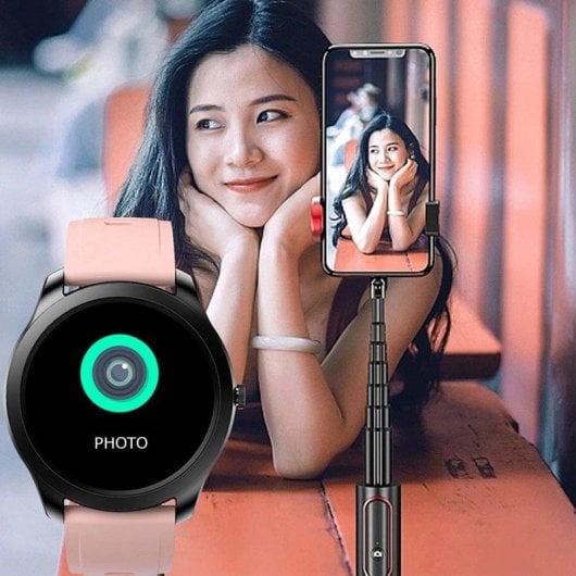 Dam Electronics Smartwatch M28 Bluetooth 1,28'' Metall Silikon IP67 Thermometer Pulsmesser