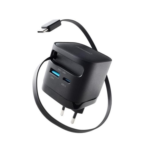 Adaptador de corrente Intenso W65ACIC 65W GaN com ports USB-C e USB-A