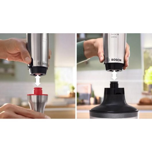 Batidora portátil Bosch Serie 6 MSM6M831, 1,3 L, 1200 W, Inox