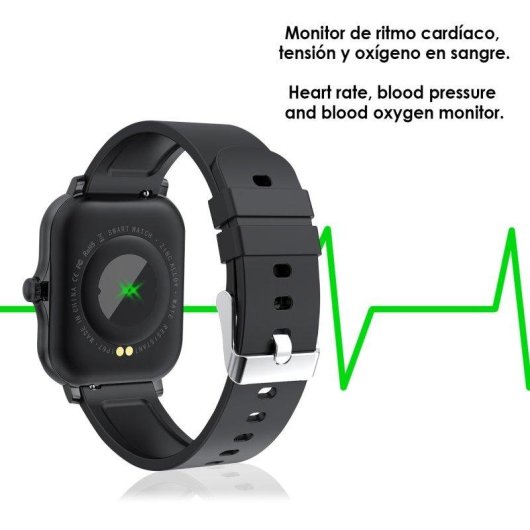 Dam Electronics Smartwatch H30 Bluetooth 1,75'' Touch Nero IP67 Pulsossimetro SpO2