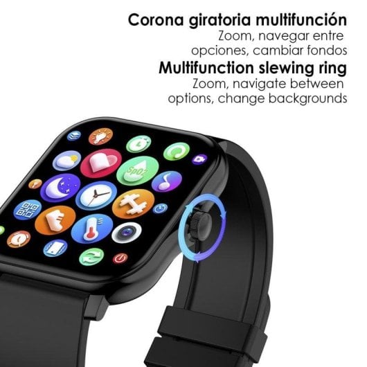 Dam Electronics Smartwatch H30 Bluetooth 1,75'' Touch Nero IP67 Pulsossimetro SpO2