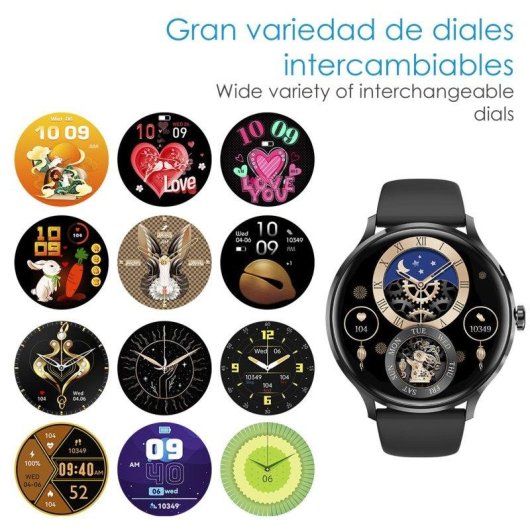Dam Electronics Smartwatch QS80 Bluetooth 1,39'' TFT Nero IP67 Cardio Termometro