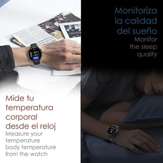 Dam Electronics Smartwatch QS80 Bluetooth 1,39'' TFT Nero IP67 Cardio Termometro
