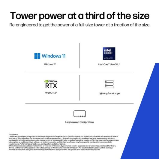 PC fisso HP Z2 SFF G1i Intel Core Ultra 7 265K 32GB 1TB SSD RTX 2000 Ada Windows 11 Pro WiFi7