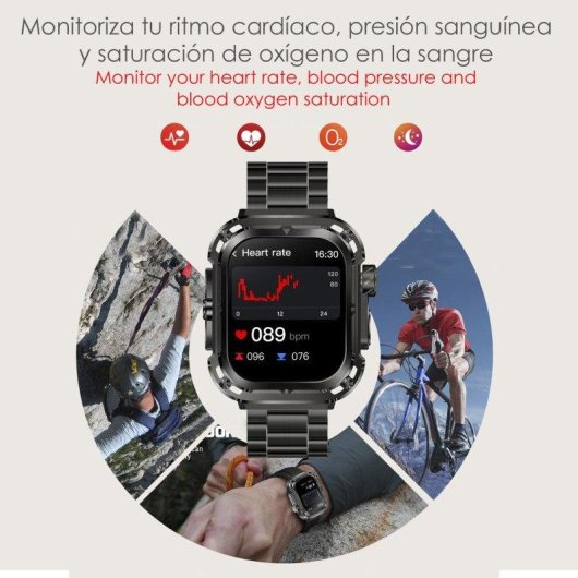 Dam Electronics Smartwatch Z85 Max Bluetooth 2" LCD Cinturini Tripli IP68 ECG Tensione