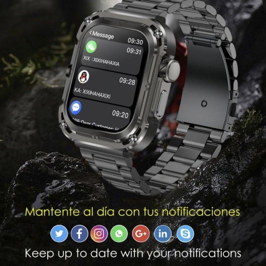 Dam Electronics Smartwatch Z85 Max Bluetooth 2" LCD Cinturini Tripli IP68 ECG Tensione