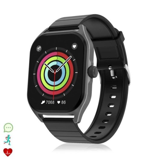 Dam Electronics DT99 Bluetooth 44mm AMOLED Negro Silicona IPX7 SpO2 Pulsómetro ECG