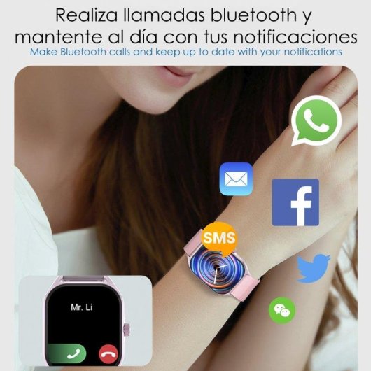 Dam Electronics DT99 Bluetooth 44mm AMOLED Negro Silicona IPX7 SpO2 Pulsómetro ECG