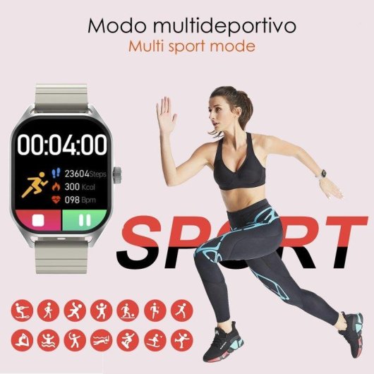 Dam Electronics DT99 Bluetooth 44mm AMOLED Negro Silicona IPX7 SpO2 Pulsómetro ECG