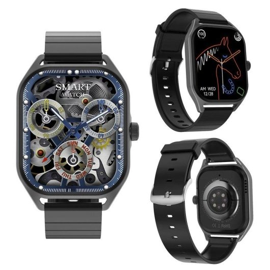 Dam Electronics DT99 Bluetooth 44mm AMOLED Negro Silicona IPX7 SpO2 Pulsómetro ECG