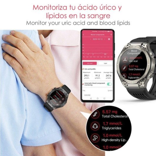 Dam Electronics Smartwatch JA01 Bluetooth 1,43'' AMOLED Preto IP67 Multidesportos