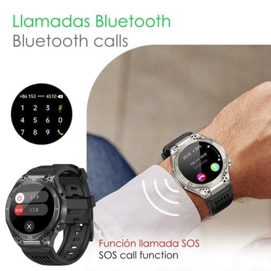 Dam Electronics Smartwatch JA01 Bluetooth 1,43'' AMOLED Preto IP67 Multidesportos