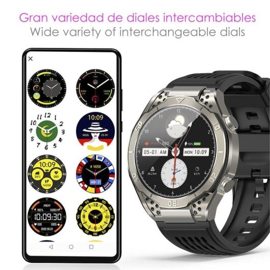 Dam Electronics Smartwatch JA01 Bluetooth 1,43'' AMOLED Preto IP67 Multidesportos