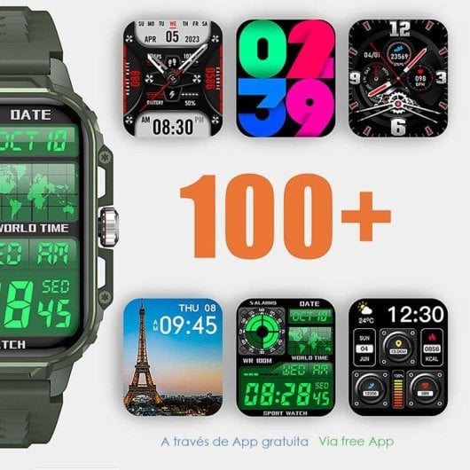 Dam Electronics Y1 Bluetooth 1,85" TFT Negro Correa Negra IP67 Pulsómetro SpO2 Monitor Sueño