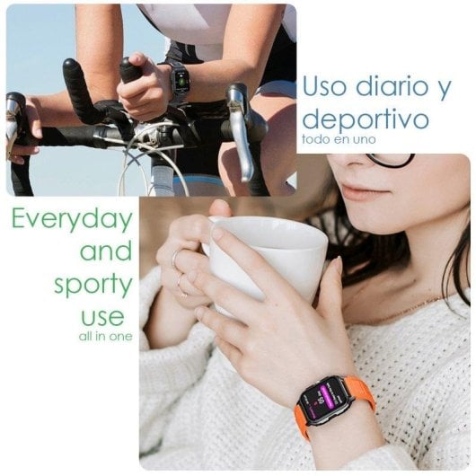 Dam Electronics Y1 Bluetooth 1,85" TFT Negro Correa Negra IP67 Pulsómetro SpO2 Monitor Sueño