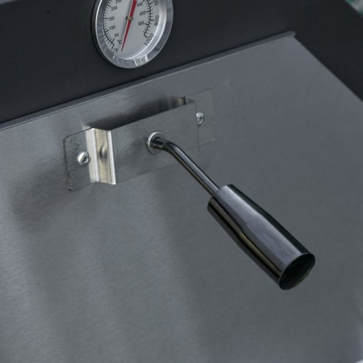 Outsunny Horno De Pizza Exterior Con 2 Capas Ruedas Cajón 64x54x160 Cm Negro