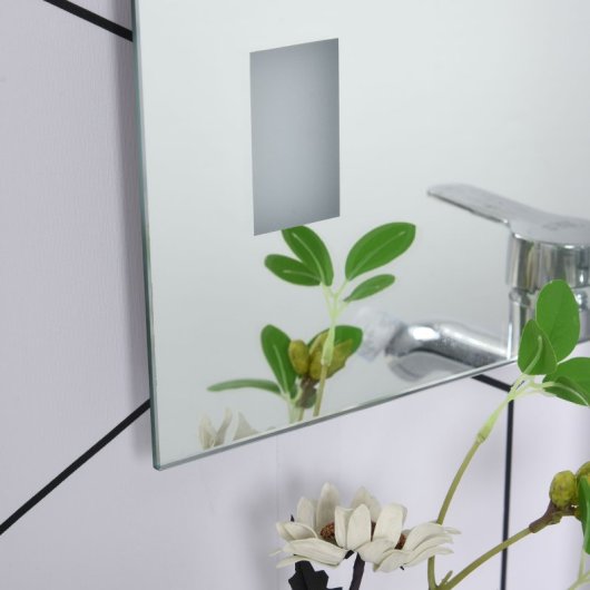 Kleankin Espejo De Baño Con Luz Led Con Función De Antivaho 70x2,7x50 Cm Plata